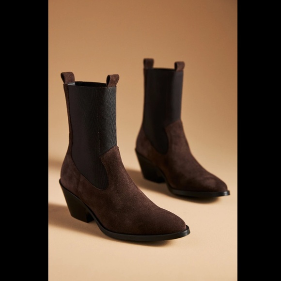 By Anthropologie Sleek Western Ankle Boots - Picture 1 of 3